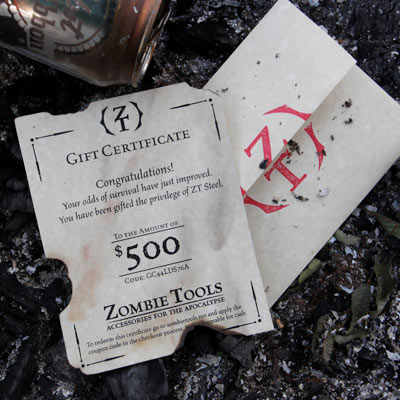 Zombie Tools Gift Certificates, available in $100 increments